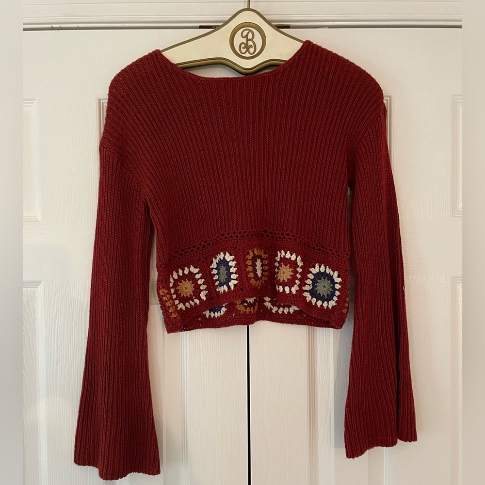 Granny Square Knit Sweater